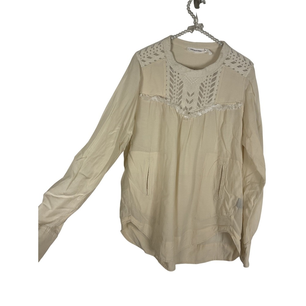 Isabel Marant Etoile Women's Creme Tunic Boho Shift Embroidered Dress Size EU 40 - Picture 4 of 9